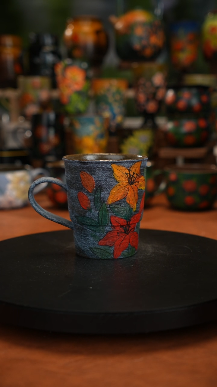 紫砂油画手绘釉下彩