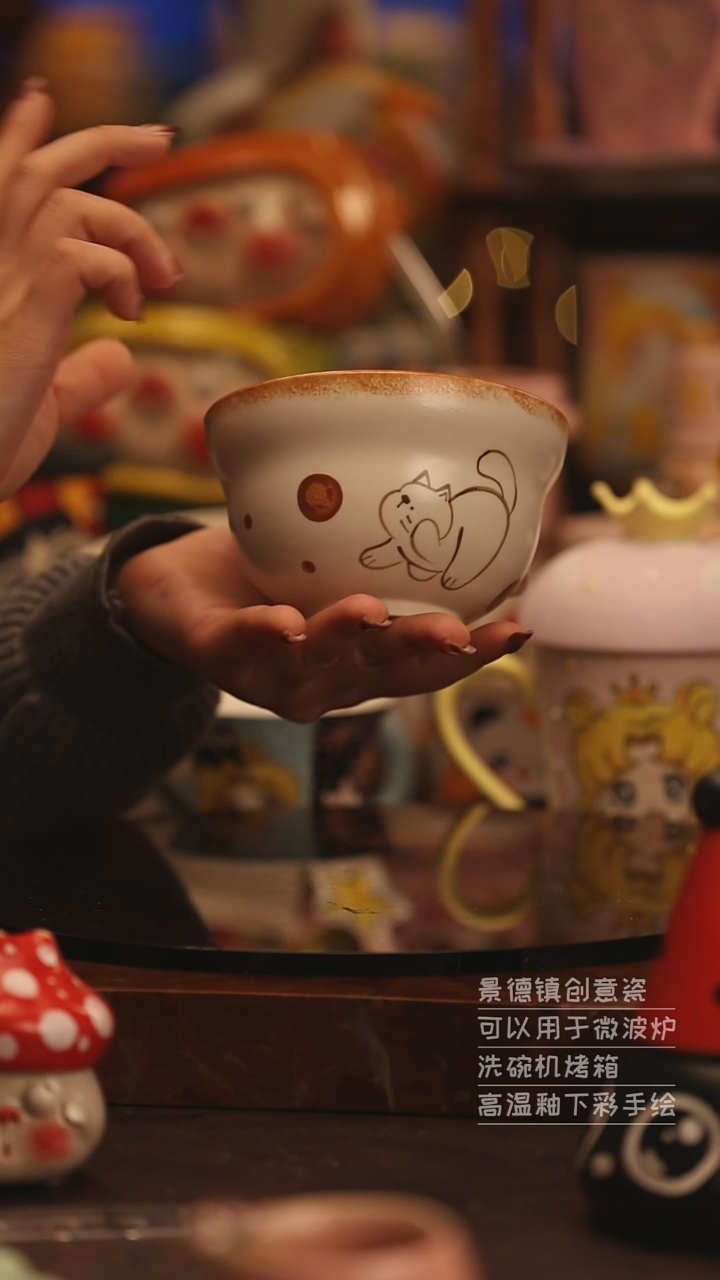 陶瓷景德镇可爱陶瓷釉下彩绘设计师款