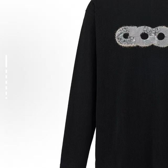 GOOD G120 FW25拼接珠片轻奢时尚高级感logo印花长袖T恤 男女同款