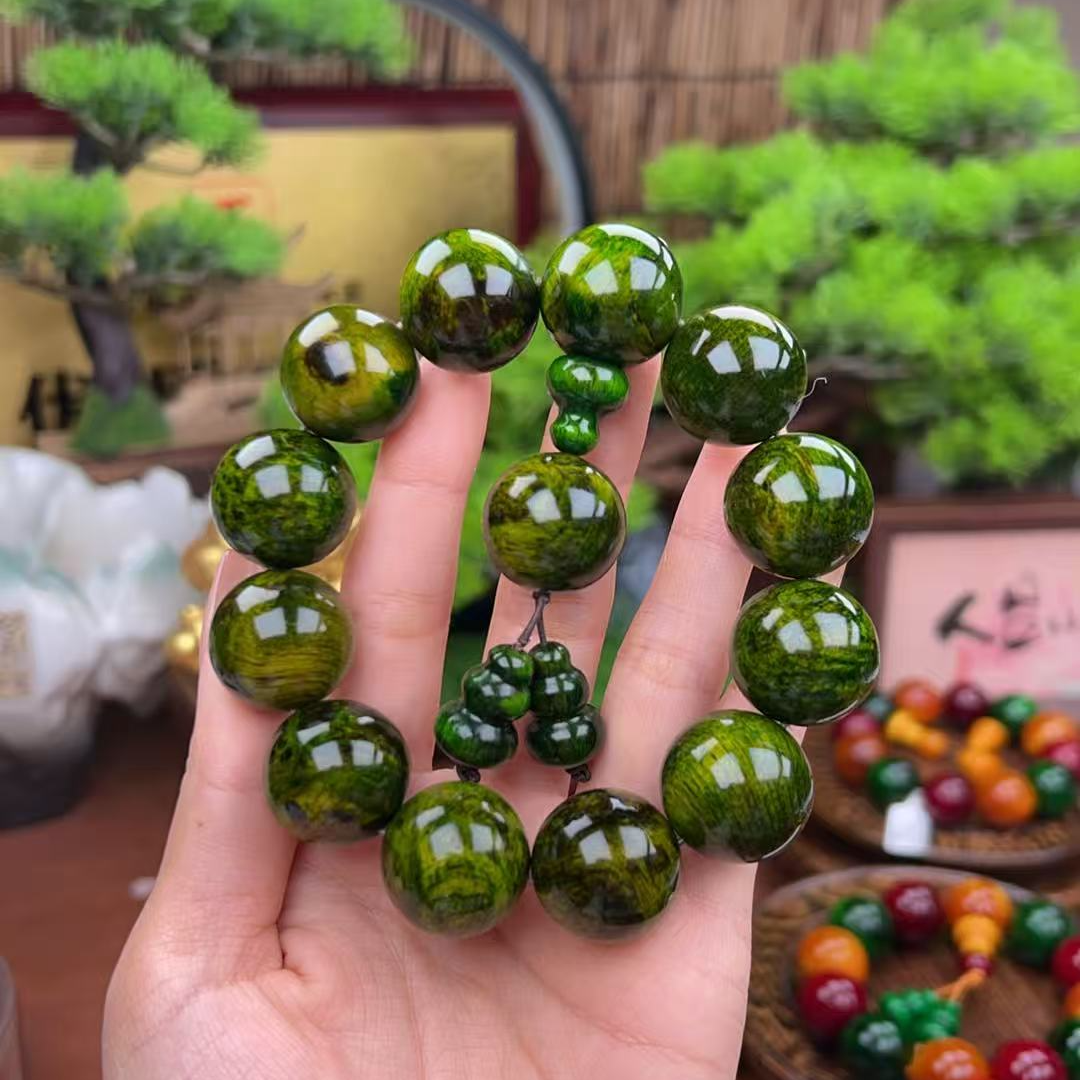 【书夕文创】甄选丹青留疤琥珀木设计款单圈2.0cm