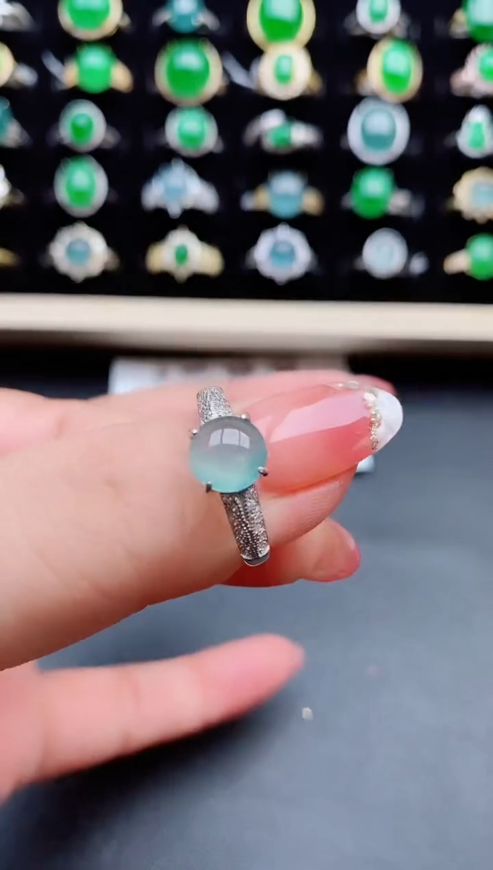 【闪购商品】翡翠戒指银S925镶嵌50880