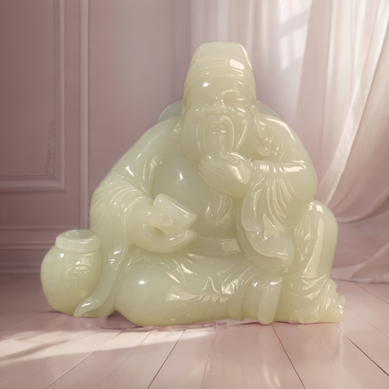 和田玉太白醉酒摆件