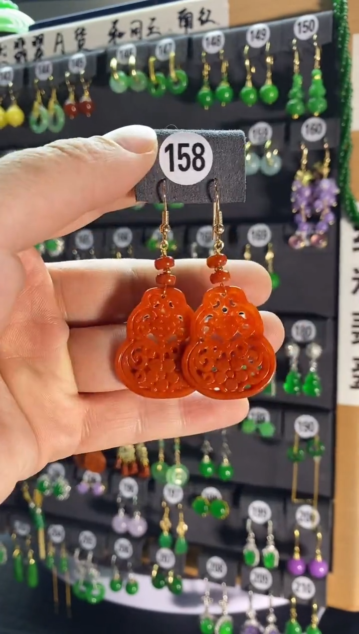 【闪购商品】翡翠耳饰银S925镶嵌158....