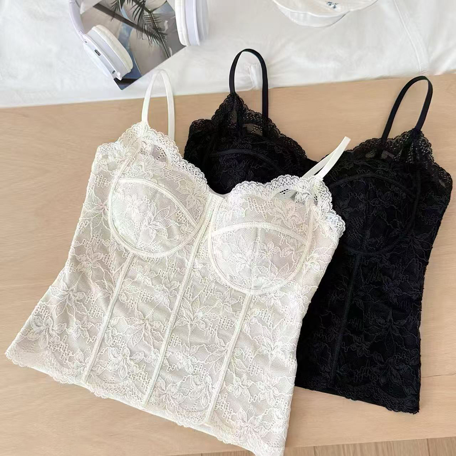 欧洲站2026春款新款蕾丝性感小香风骨线美背