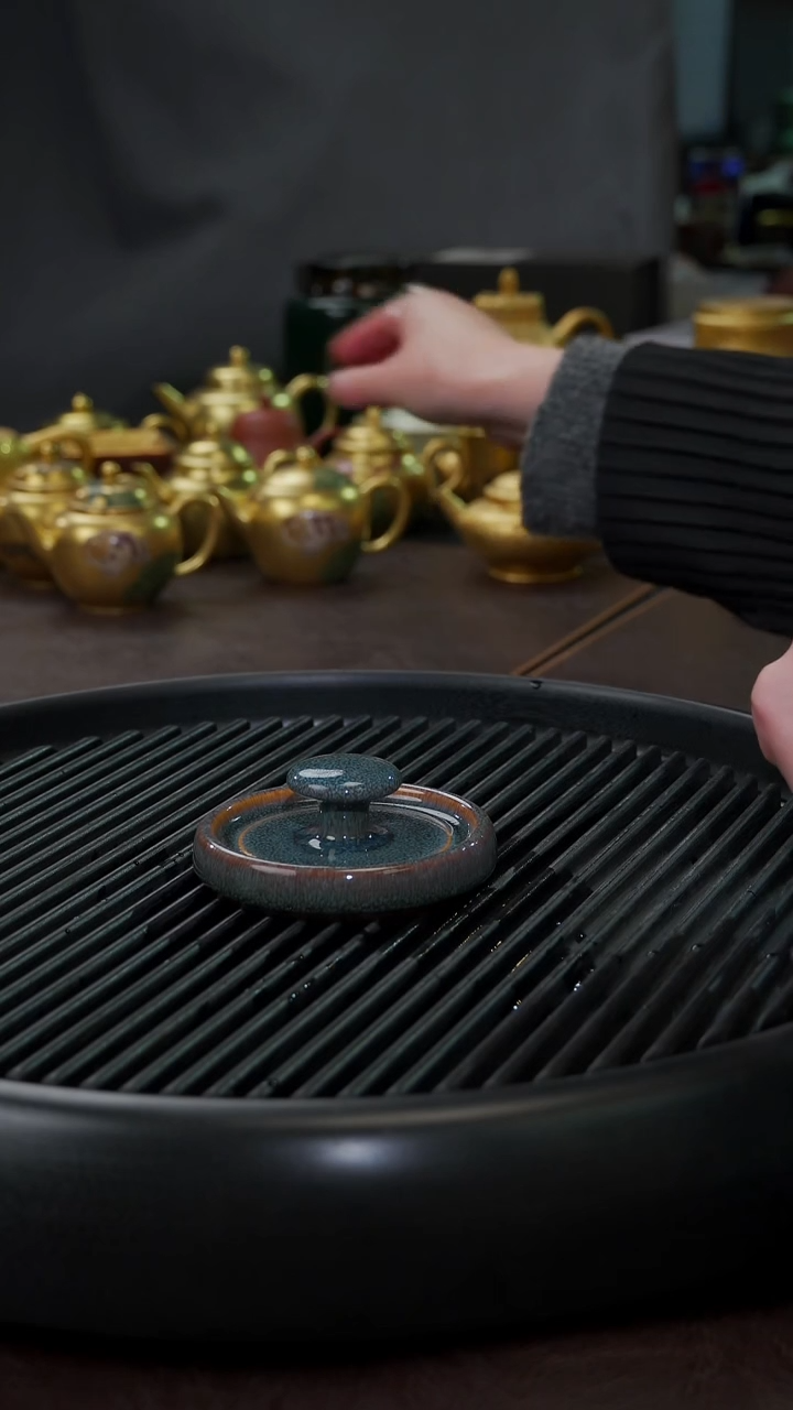 【闪购商品】杯【宜景窑天目釉蓝釉】盖置