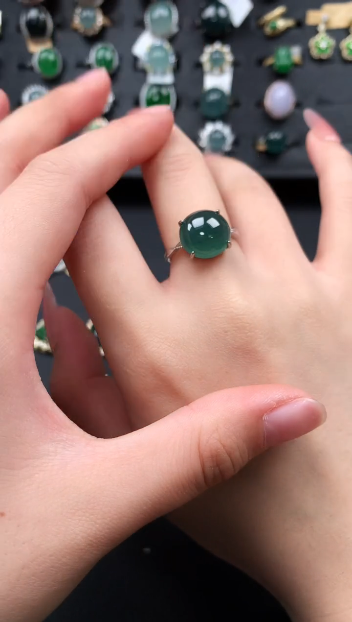 【闪购商品】翡翠戒指银S925镶嵌51241