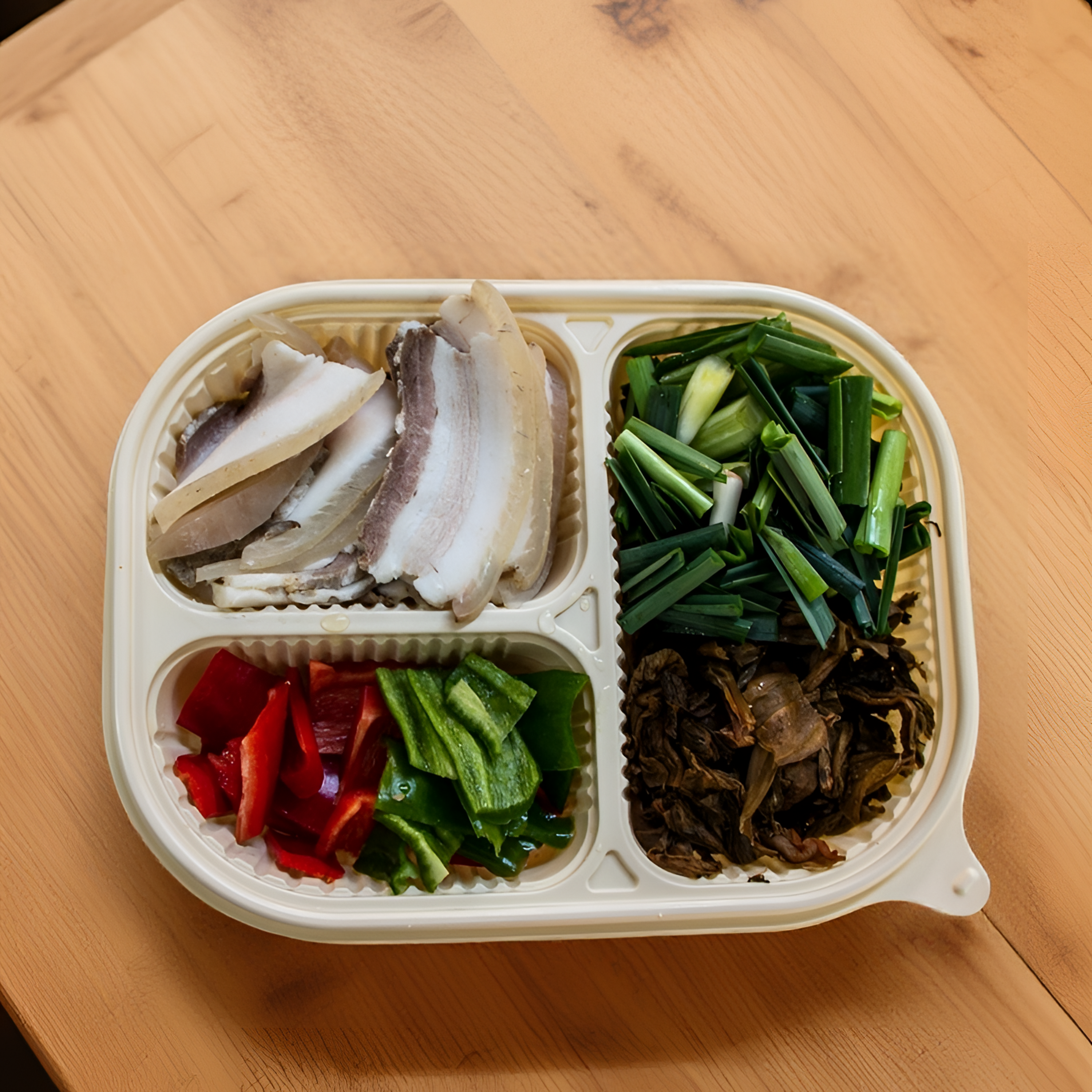 特色黑猪肉·盐菜回锅肉（精品黑毛土猪猪肉五花+老味道盐菜，配蒜苗永川豆豉豆瓣酱，吃点好猪肉，对自己好一点）