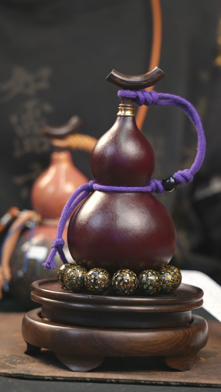 【闪购商品】YO158大漆酒葫芦不包手串及旋转底座