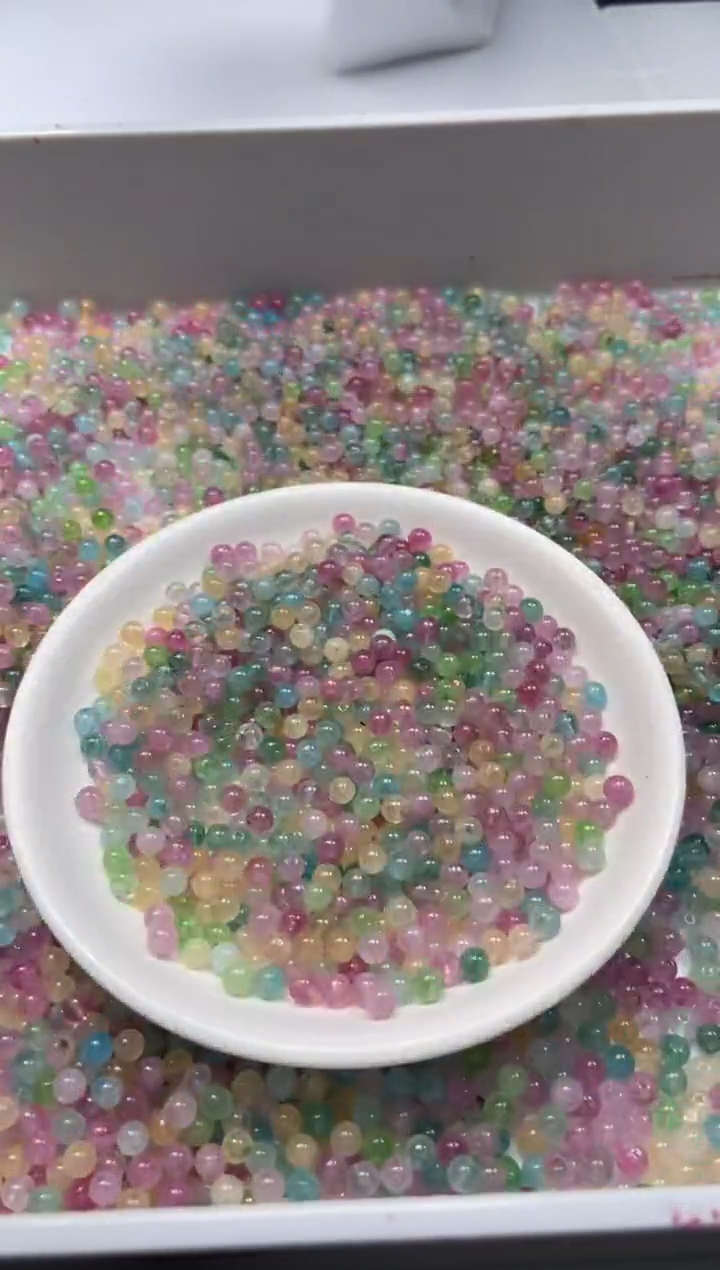 颈饰未镶嵌水晶W2525-小灯泡彩虹色碧玺4mm*60颗