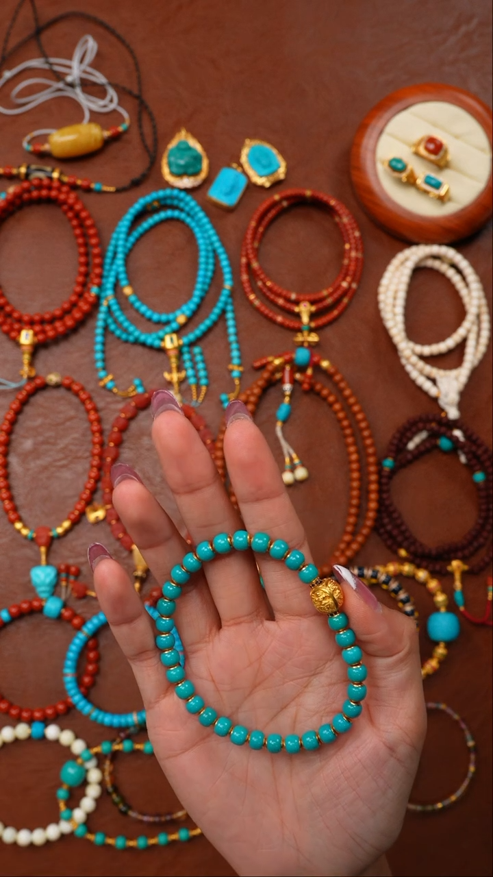 绿松石未镶嵌手串宝***…绿松石手串