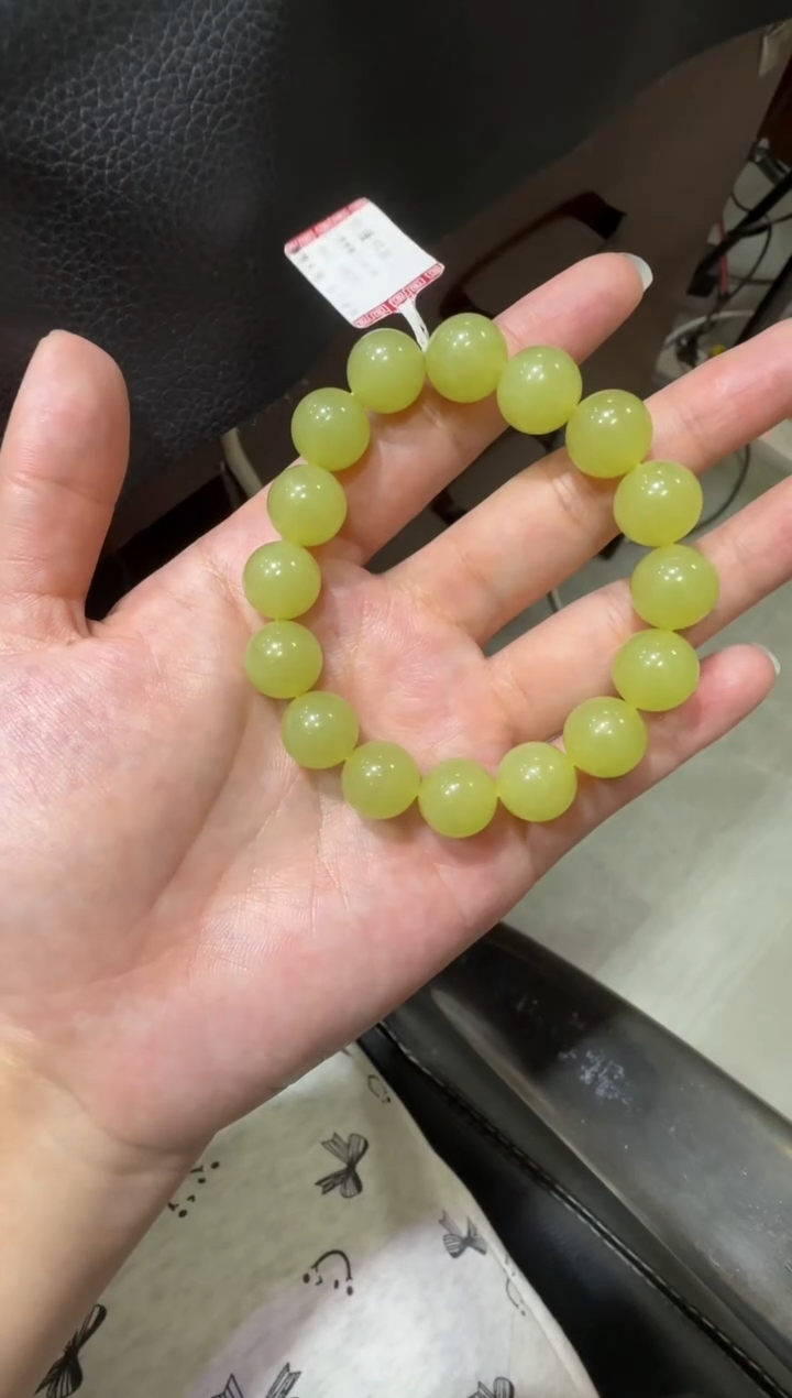 未镶嵌手串和田玉若羌黄口卡12手串（产地直发）