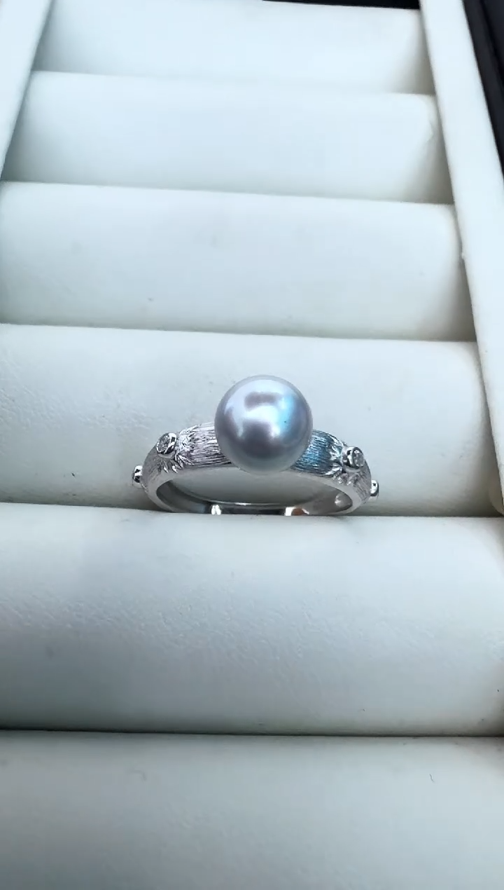 【闪购商品】海水珍珠戒指银S925镶嵌戒指
