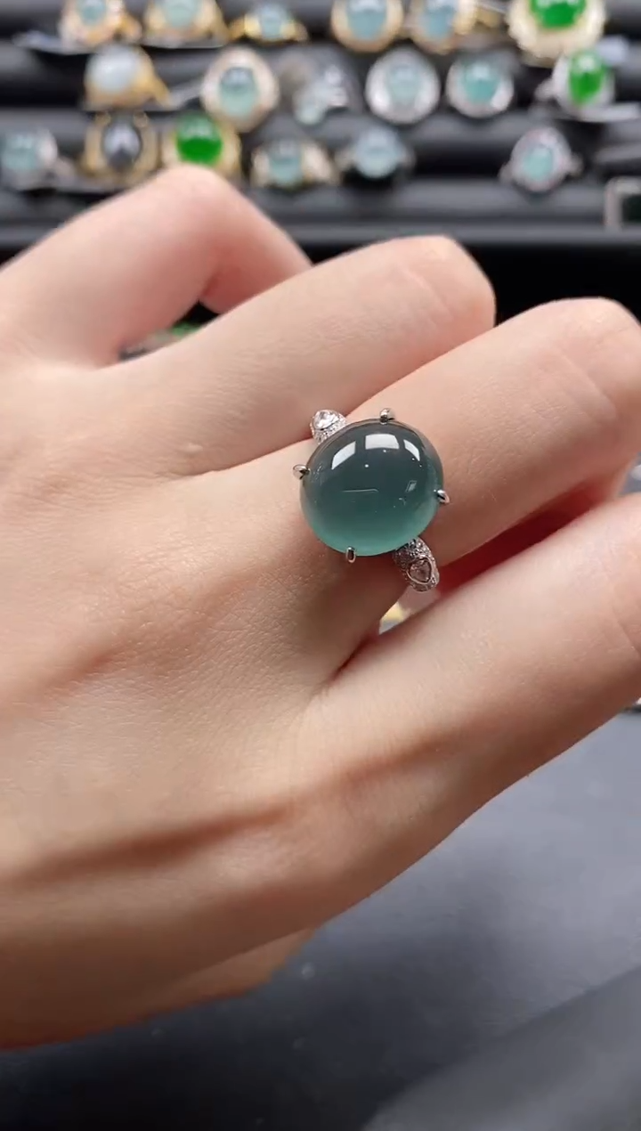 【闪购商品】翡翠戒指银S925镶嵌1111