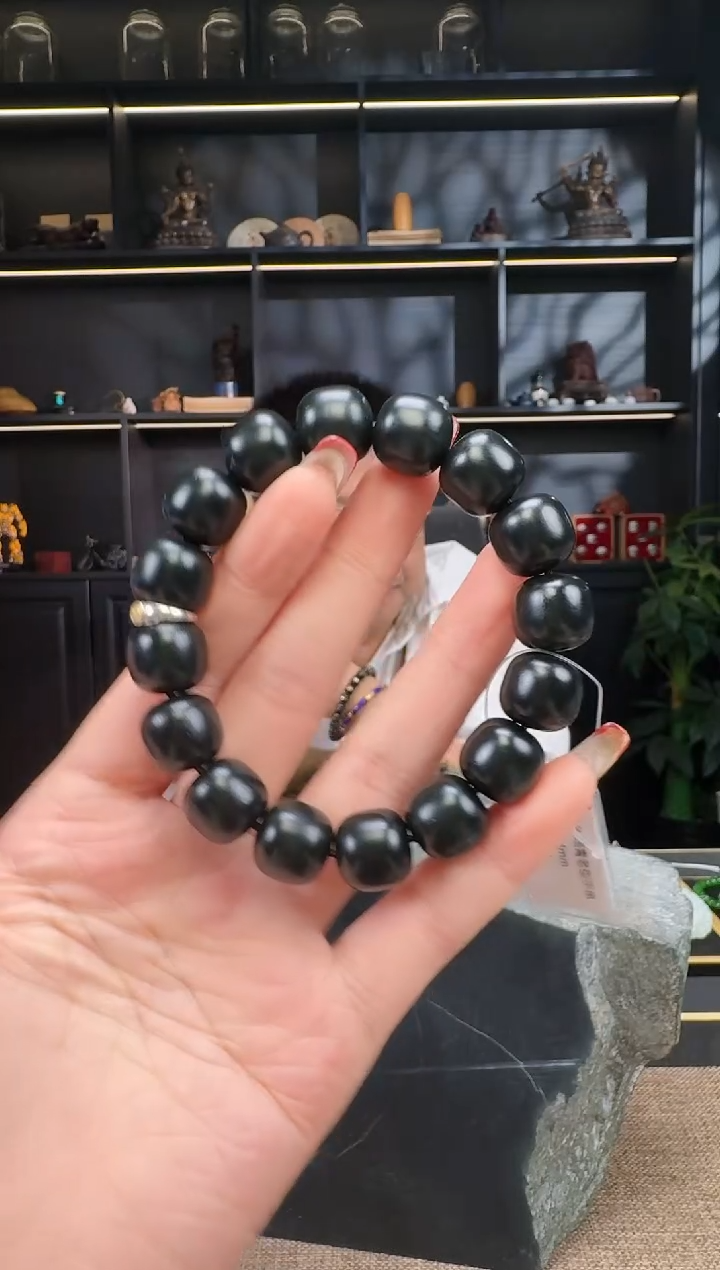 【闪购商品】和田玉1未镶嵌14mm塔青手串