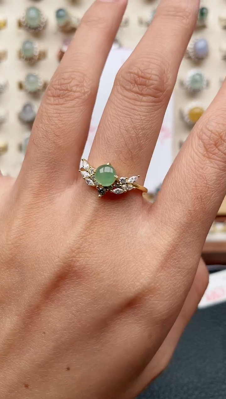 【闪购商品】翡翠戒指银S925镶嵌1111