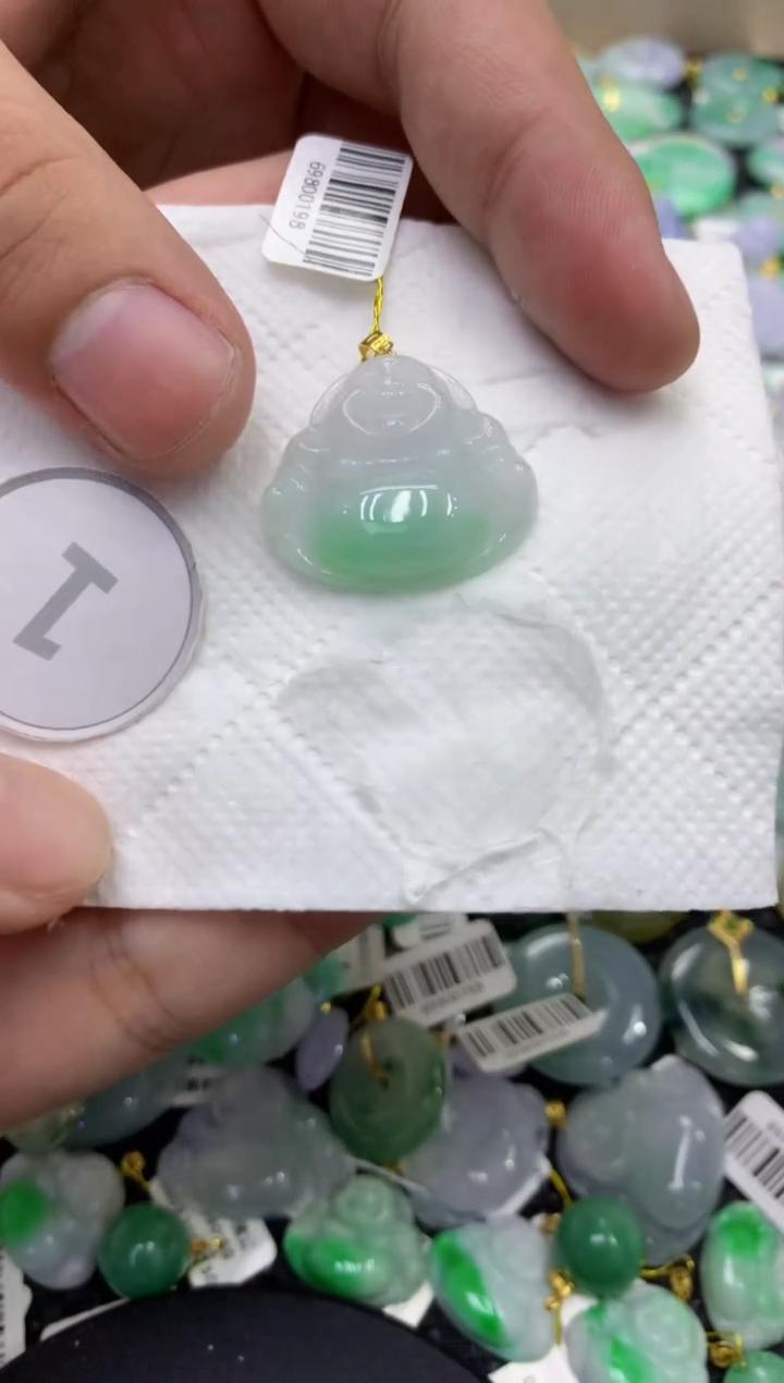 颈饰18K金镶嵌翡翠天然缅甸翡翠A货