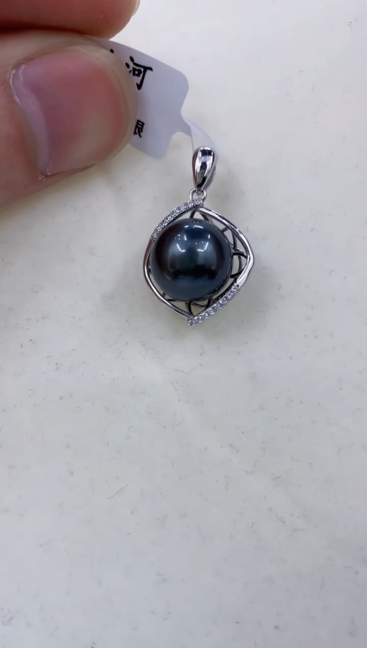 银S925镶嵌颈饰海水珍珠  