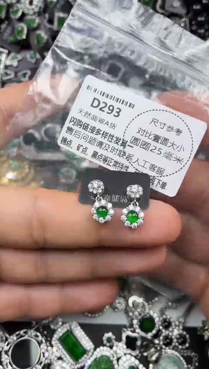 颈饰未镶嵌翡翠D293耳钉