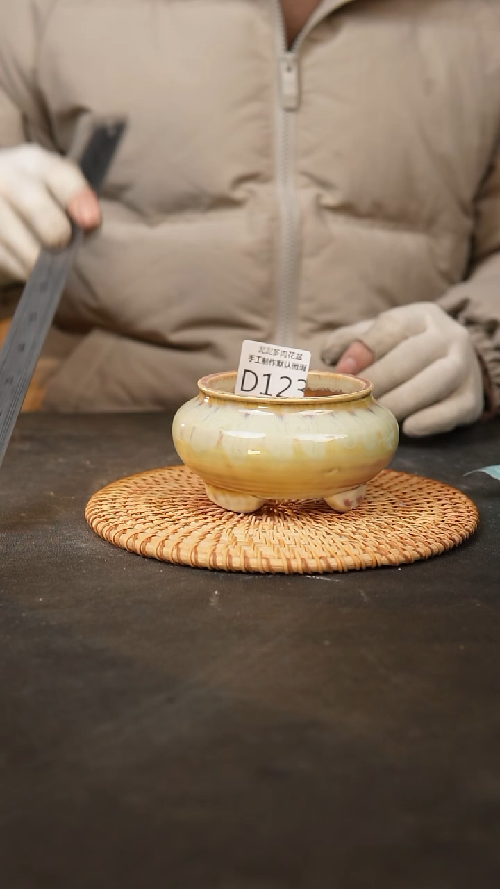 【闪购商品】瓷片123泥泥手工花盆