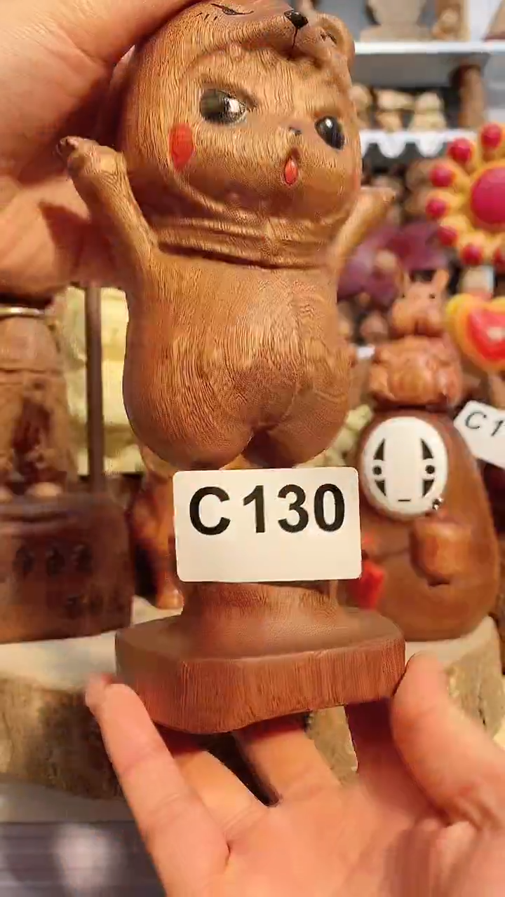 【闪购商品】木木雕摆件可爱卡通