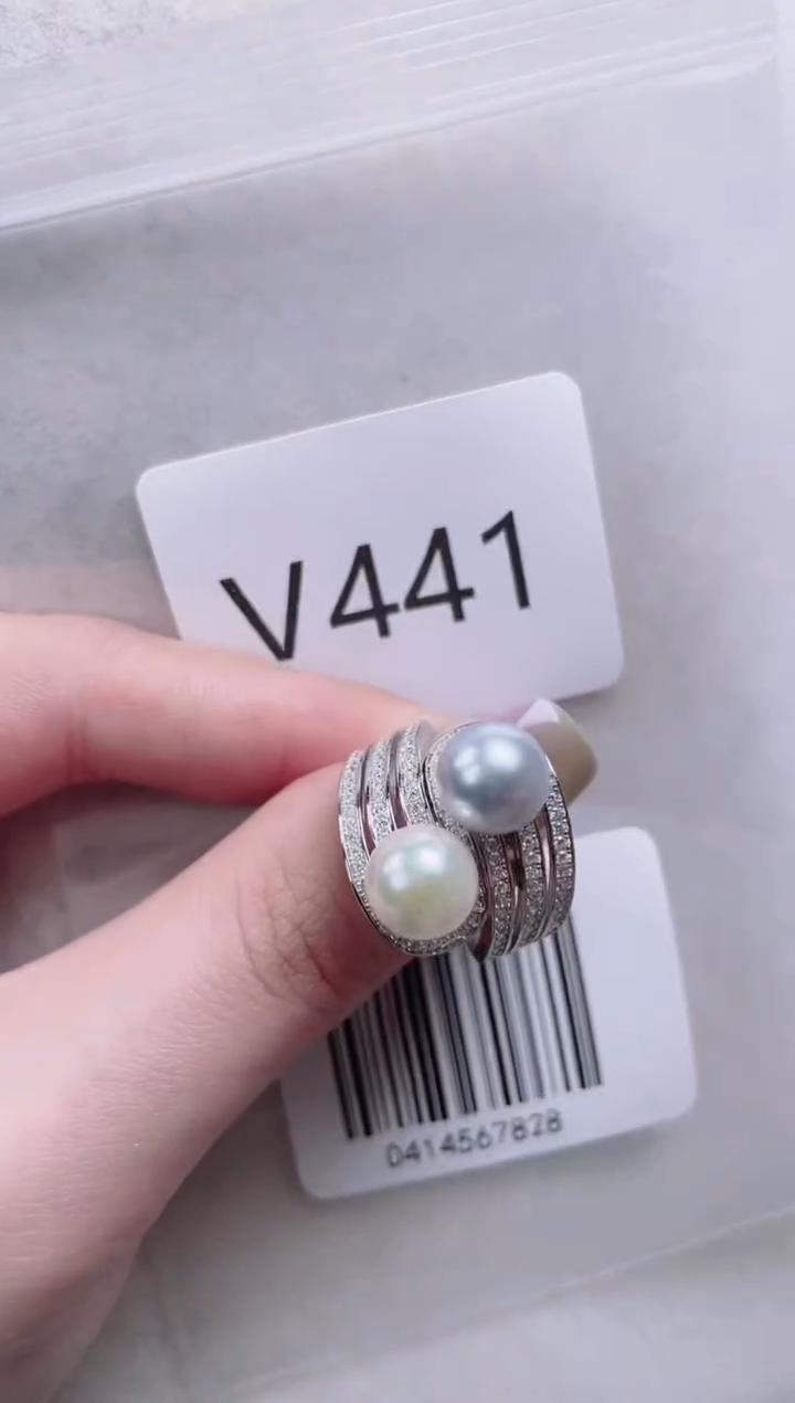 【闪购商品】海水珍珠戒指银S925镶嵌V441