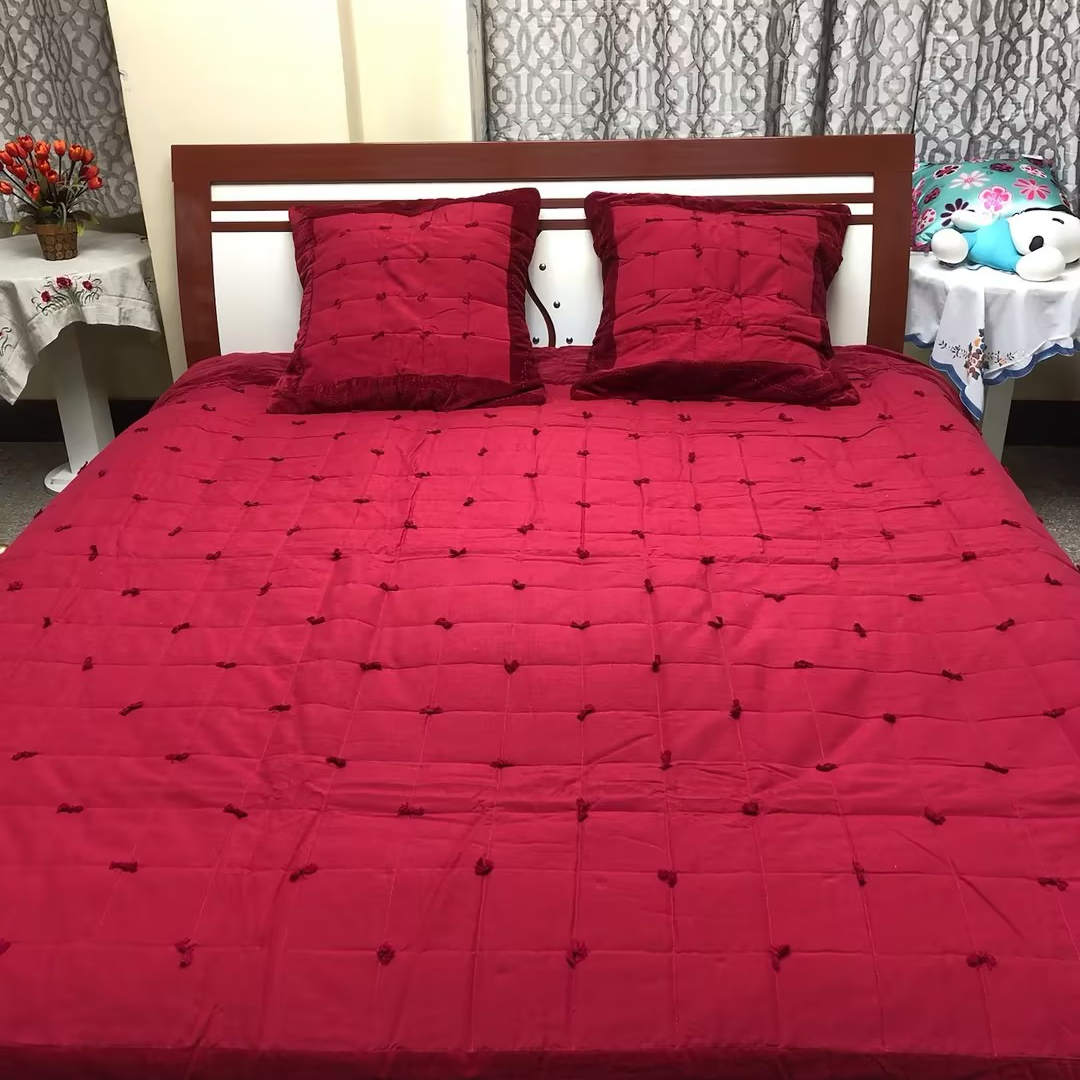 [外贸尾单]床盖红色 230*250cm