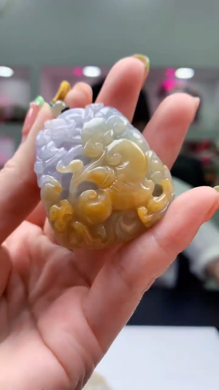 定制翡翠未镶嵌1052ry-毛货挂件赠珠链26