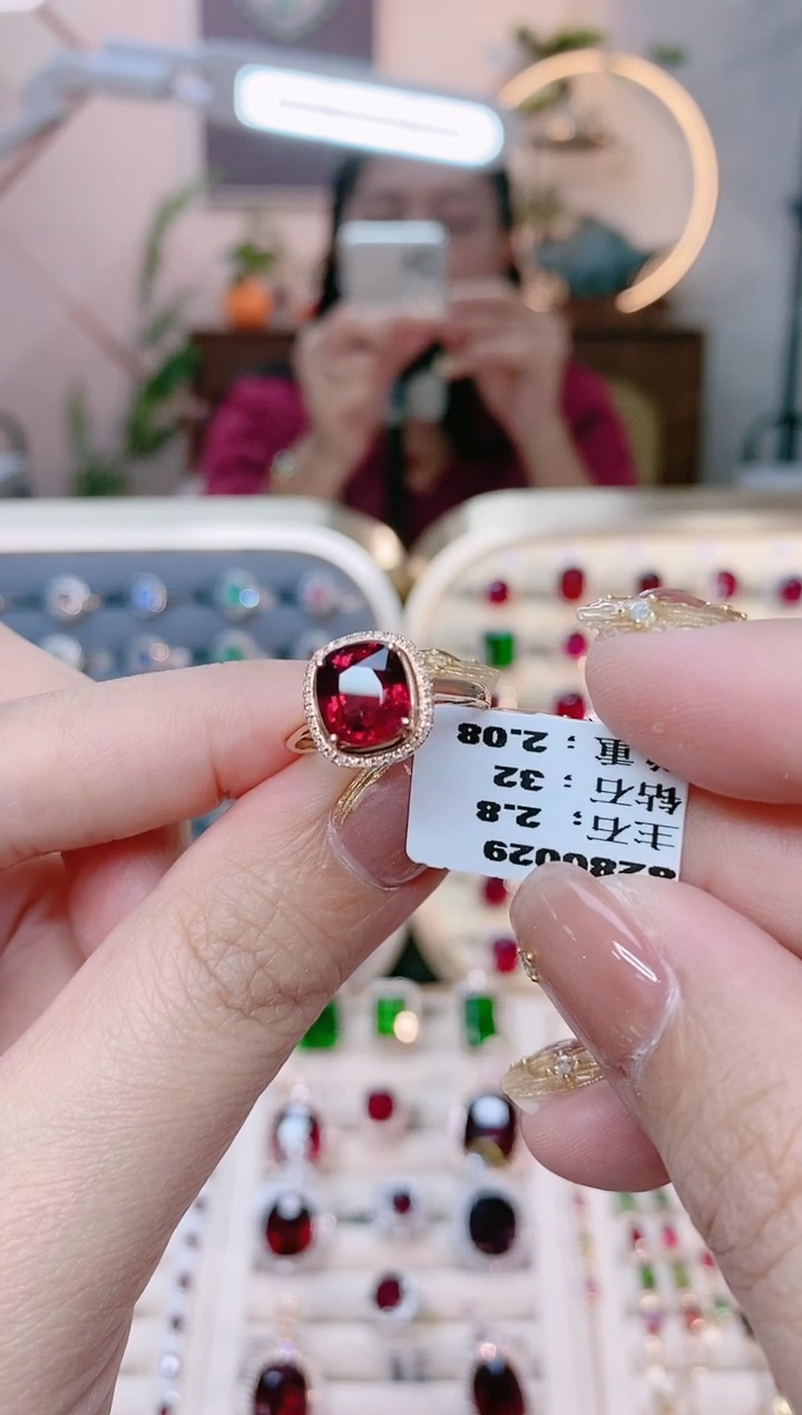 【闪购商品】碧玺18K金戒指18K金镶嵌1