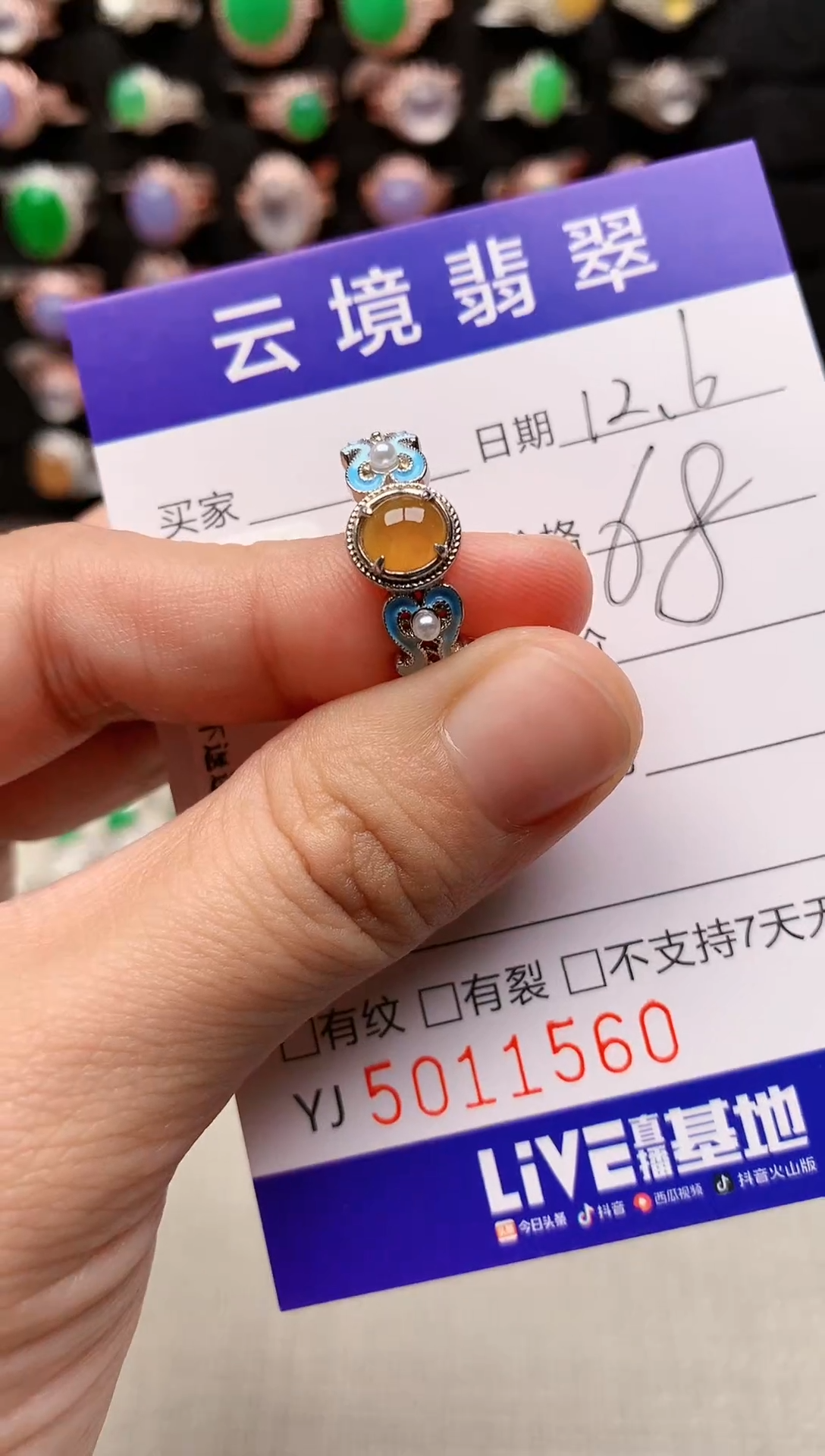 银S925镶嵌戒指翡翠1560