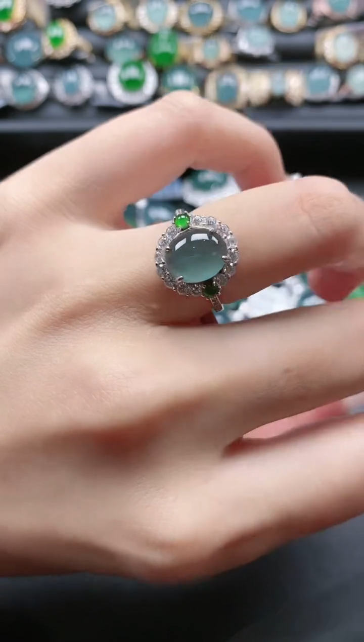 【闪购商品】翡翠戒指银S925镶嵌51511