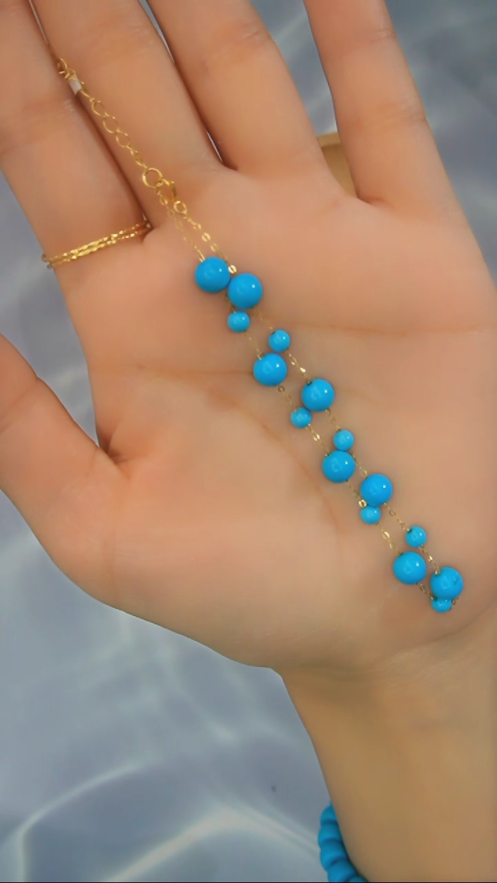 【闪购商品】绿松石手链18K金镶嵌发货一件