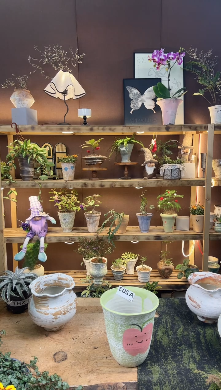 无花朵眼**花编号 203 景德镇手工手绘花盆