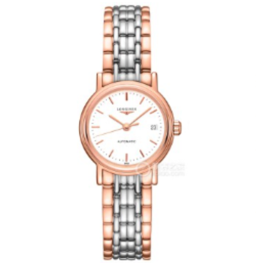 99新 Longines/浪琴 优雅系列 玫瑰金条刻机械25盘bp