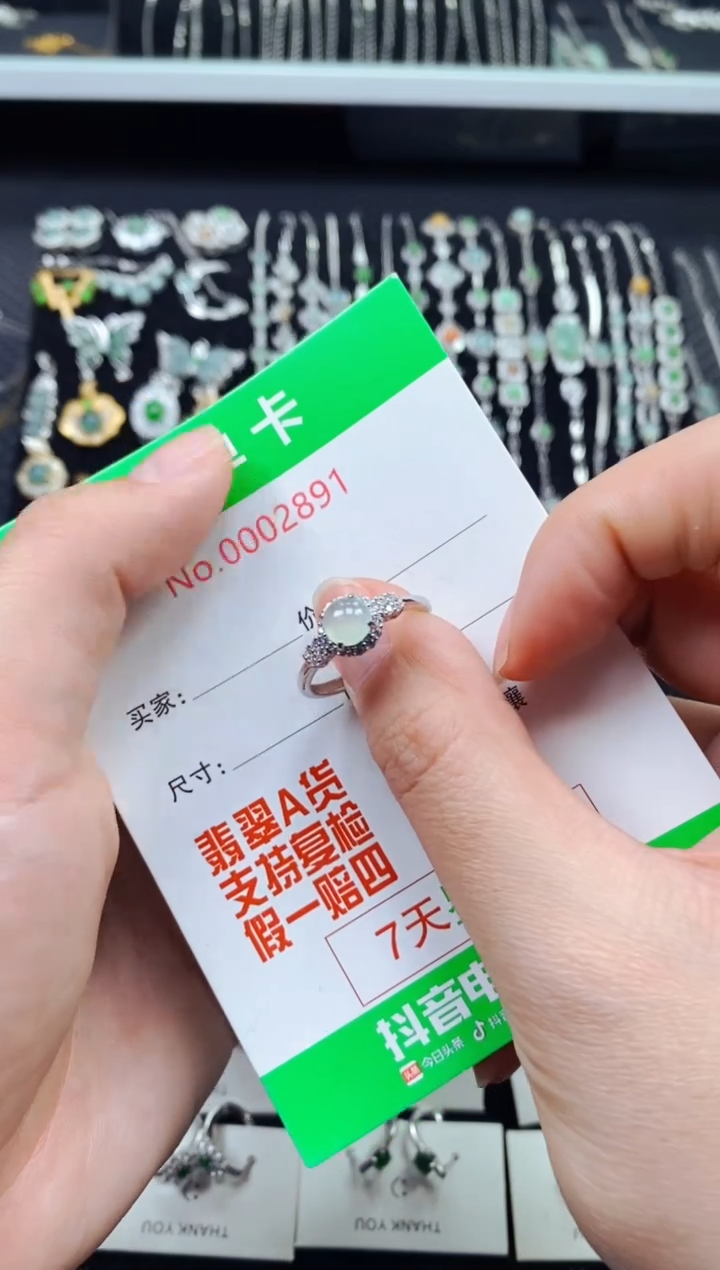 【闪购商品】翡翠戒指银S925镶嵌2881