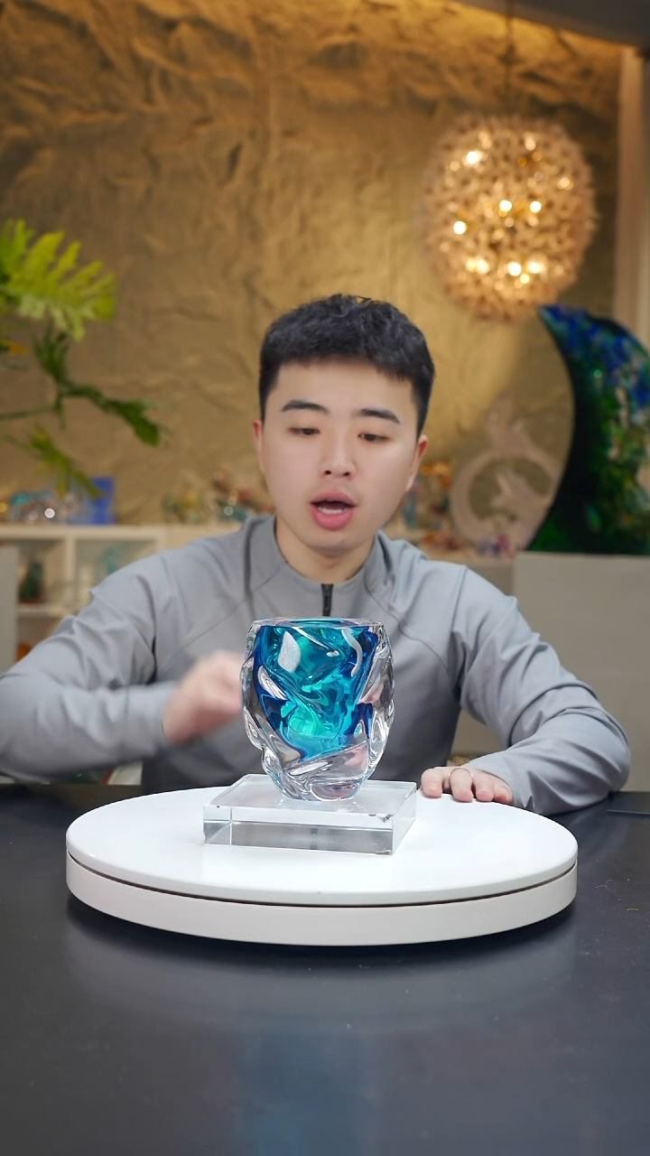 手工艺品琉璃宝石蓝设计款香薰瓶