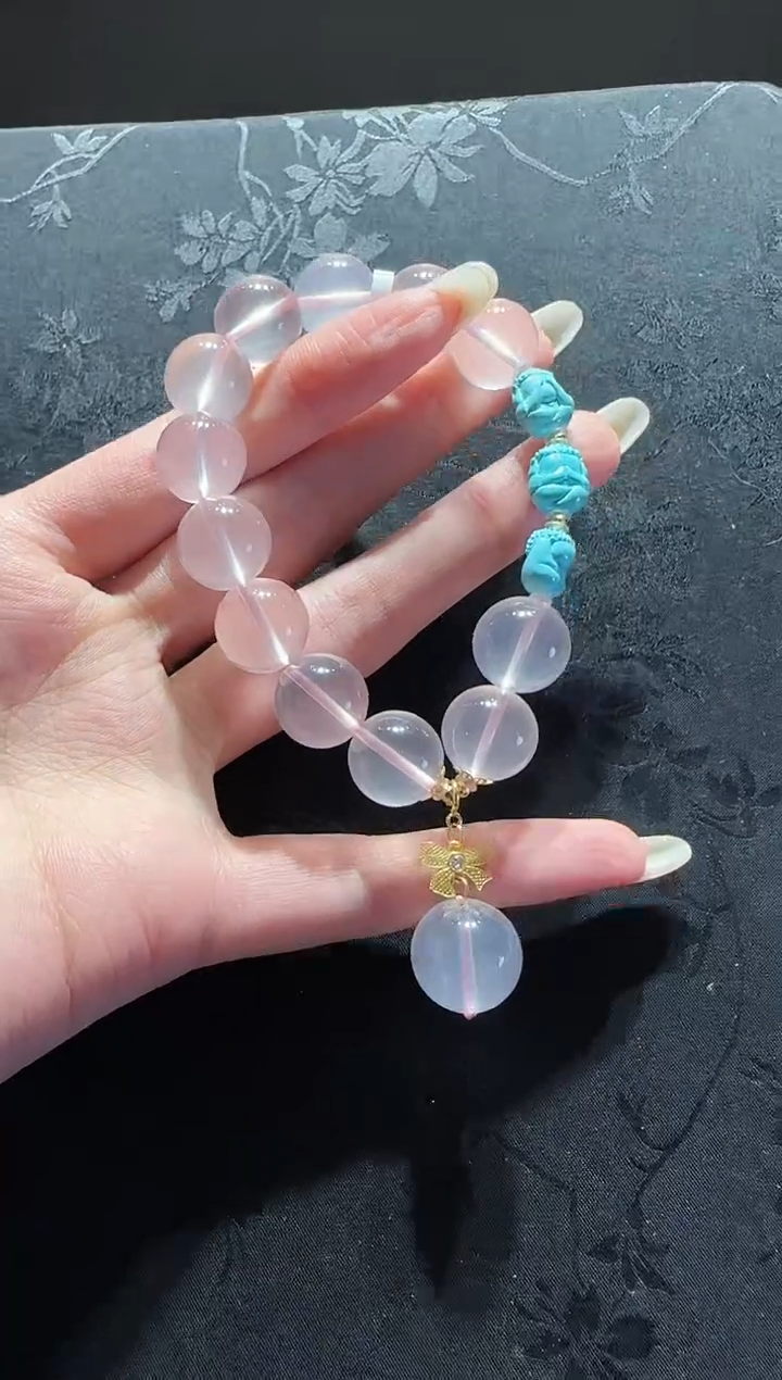 【闪购商品】水晶手串未镶嵌粉水晶手串设计款