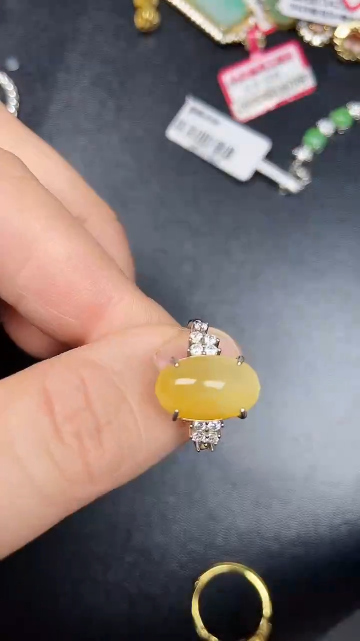 银S925镶嵌戒指翡翠1000