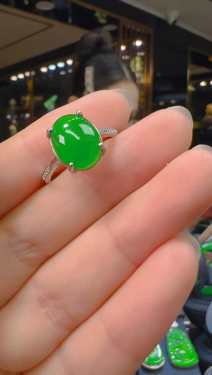 翡翠戒指银S925镶嵌016（多样性发其一）