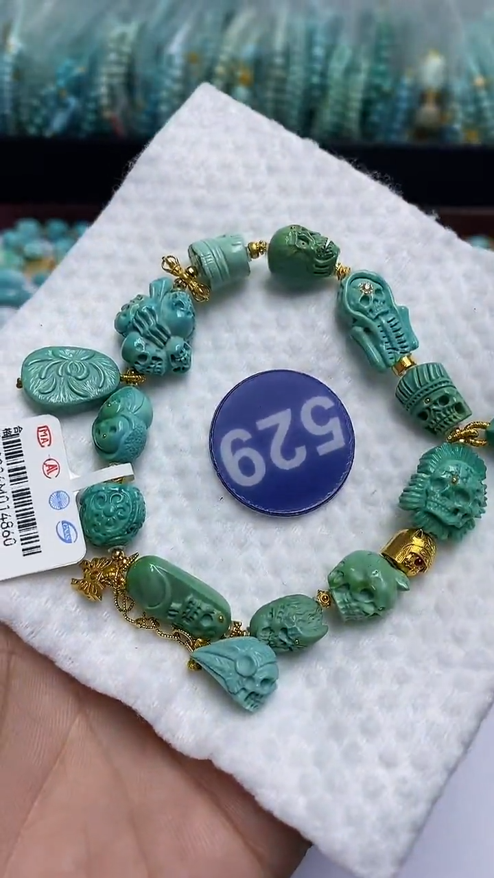 【闪购商品】绿松石手链18K金镶嵌529