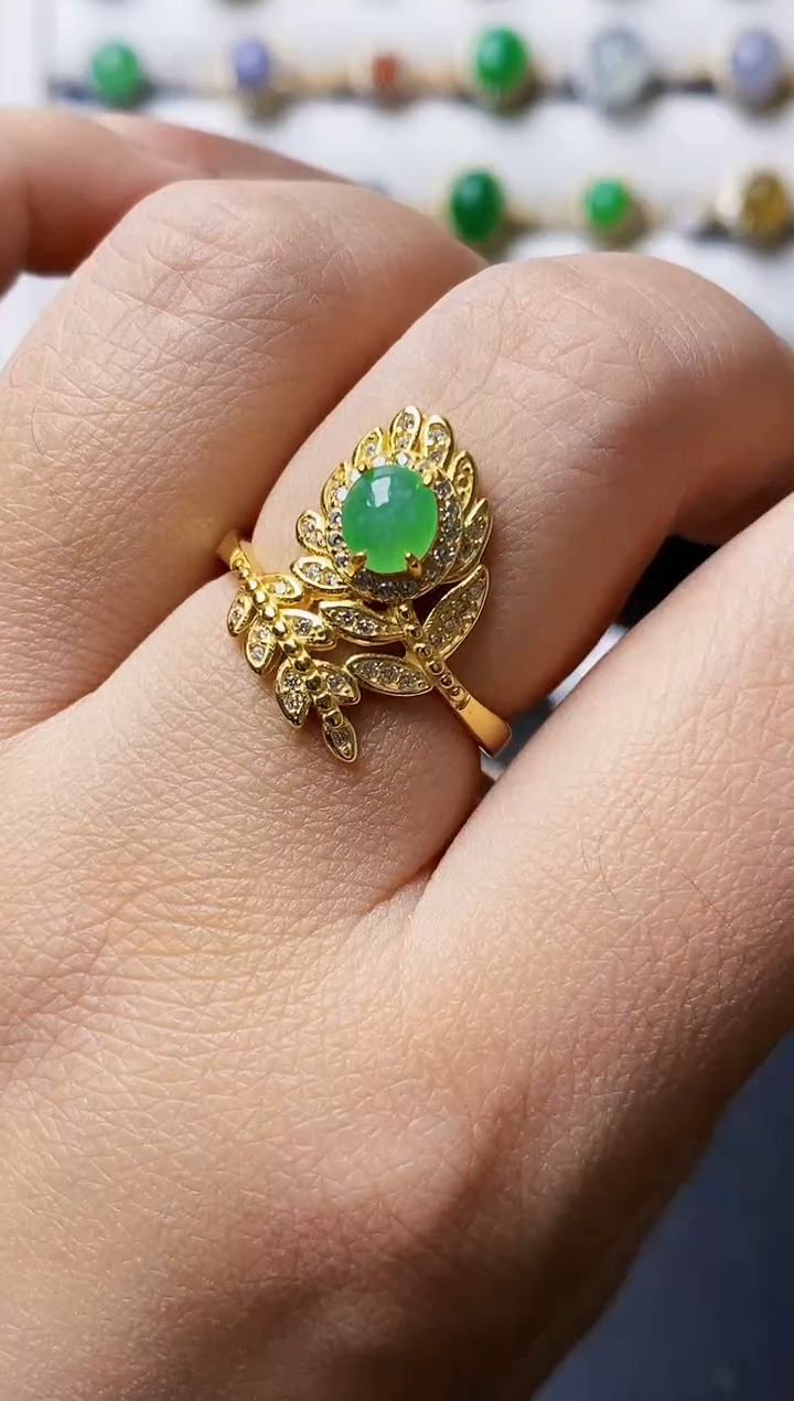 银S925镶嵌戒指翡翠1451