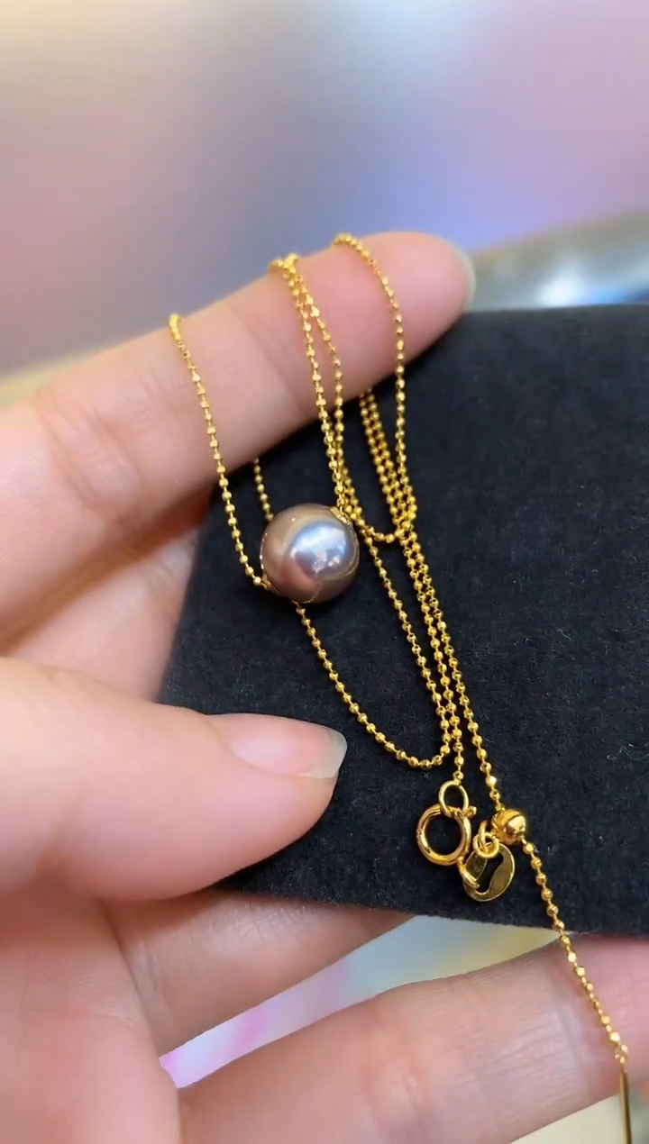 【闪购商品】淡水珍珠颈饰18K金镶嵌珍珠项链