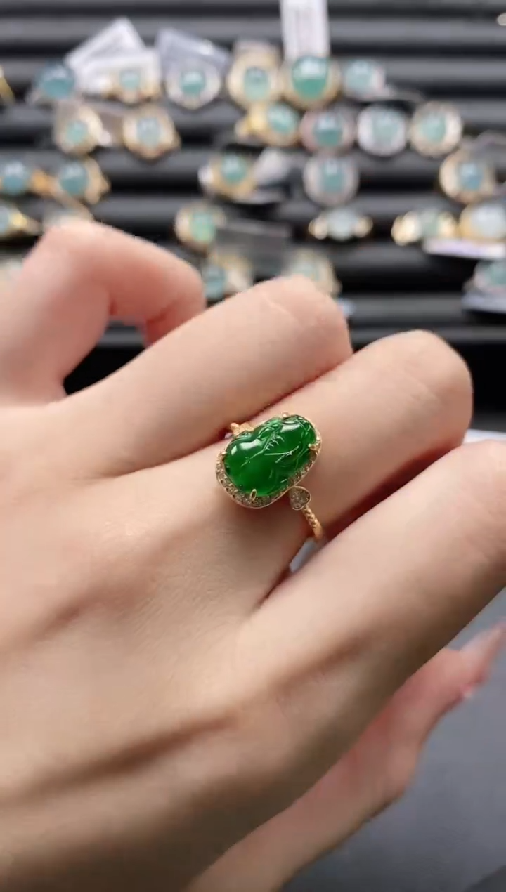 【闪购商品】翡翠戒指银S925镶嵌1111