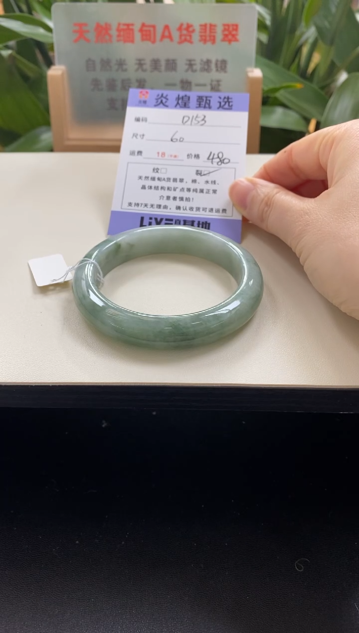 未镶嵌手镯翡翠圈口59.7编码d153