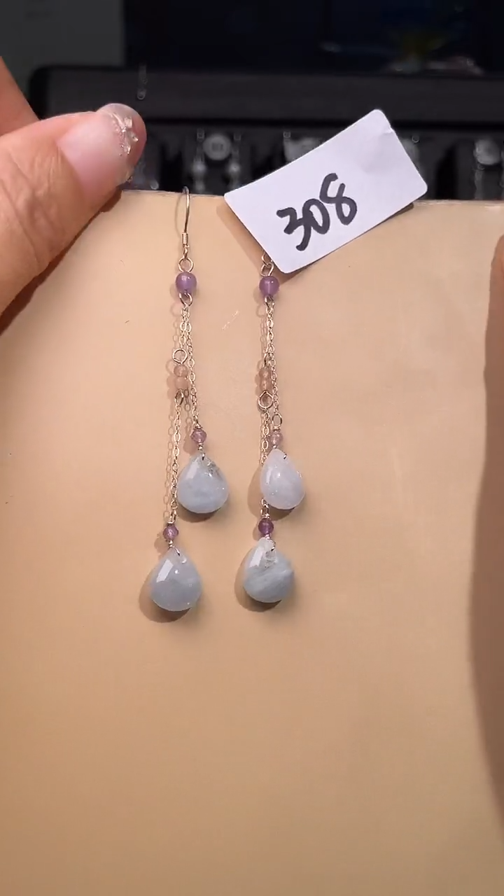 未镶嵌耳饰海蓝宝石喜欢拍