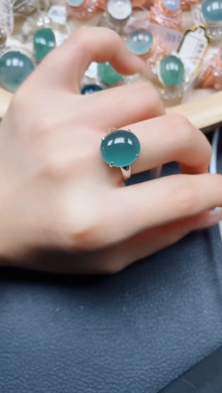 【闪购商品】翡翠戒指银S925镶嵌翡翠