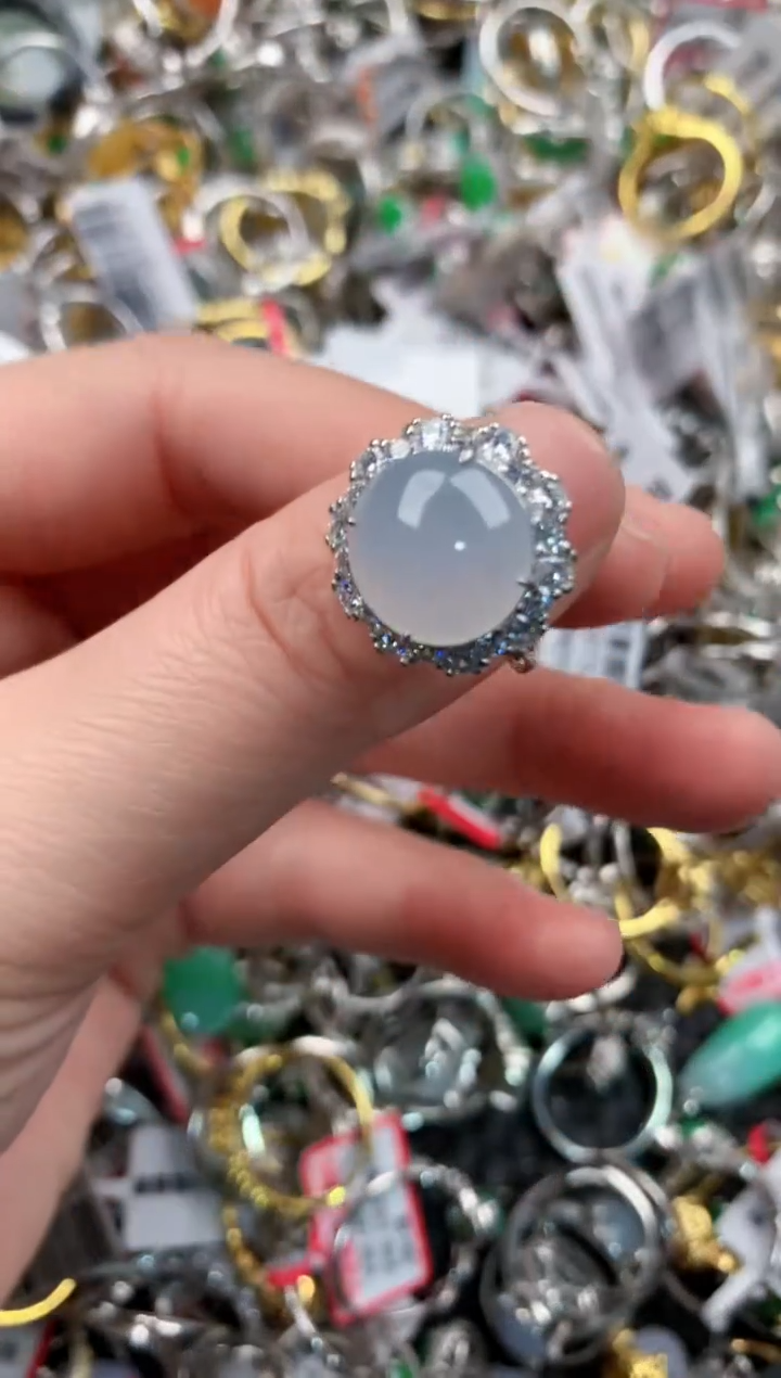 银S925镶嵌戒指翡翠111   8