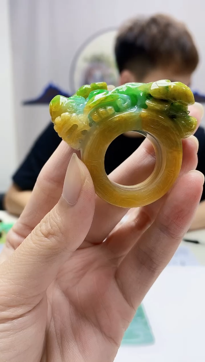 定制翡翠未镶嵌4868zm-毛货挂件扳指93