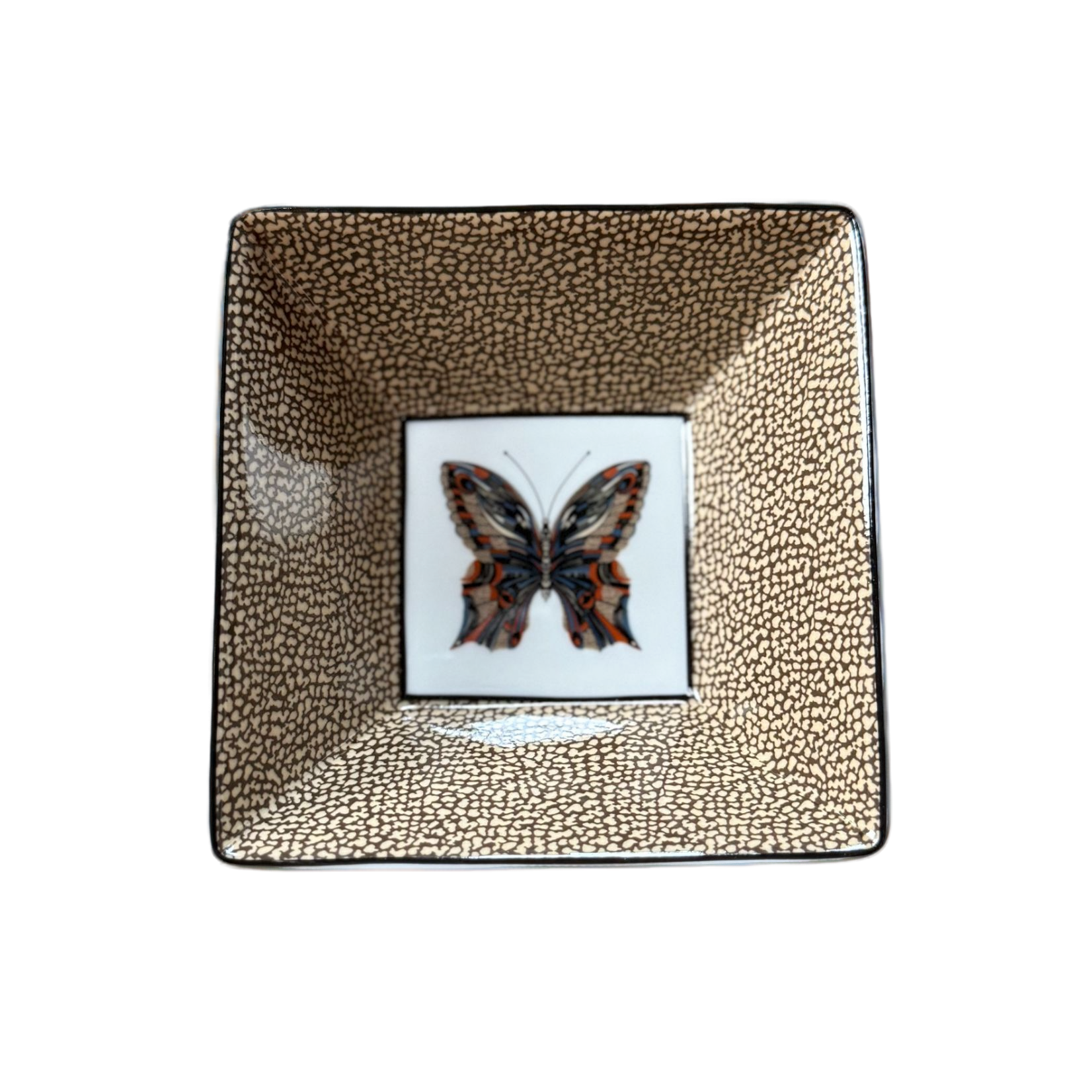 【多米家】10*3.5CM 毕加索 斑纹蝴蝶正方碟 首饰碟 Picasso系列 