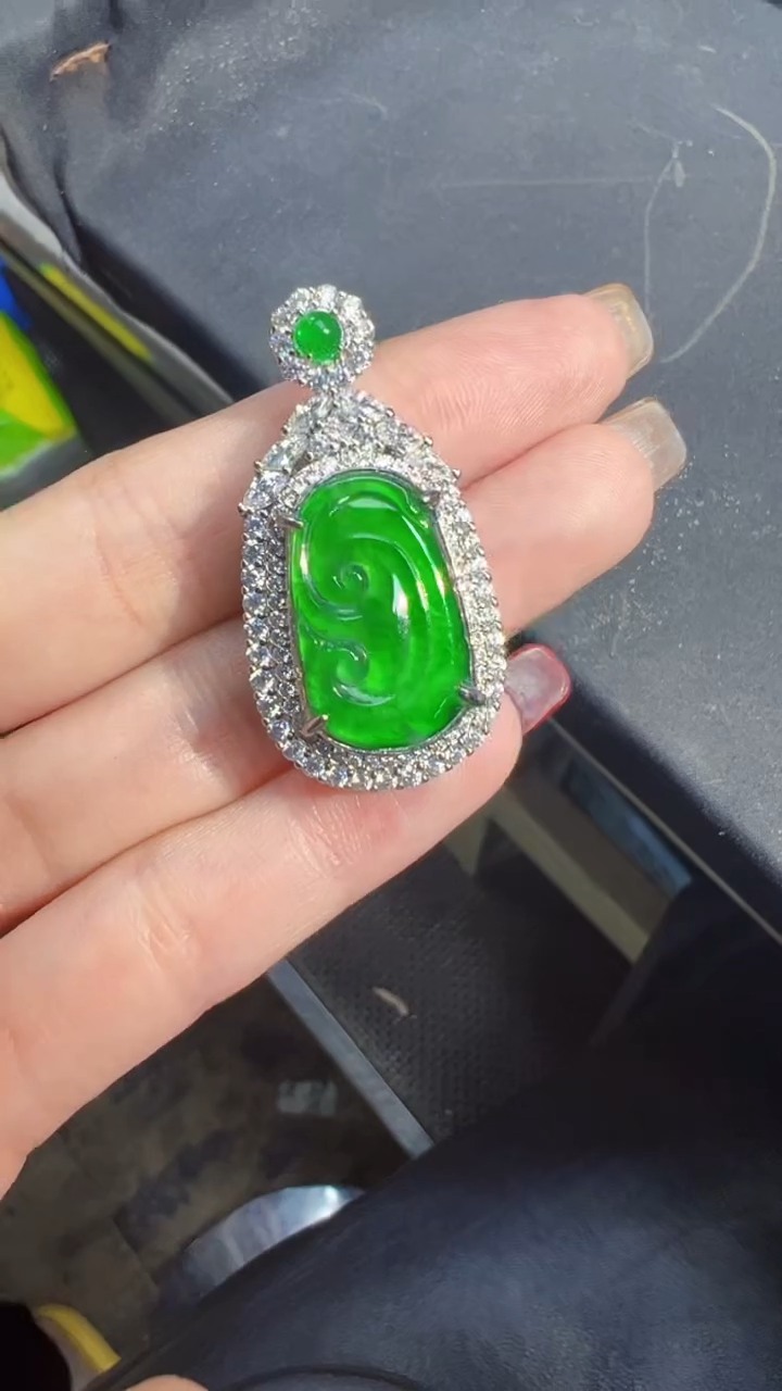 【闪购商品】定制翡翠未镶嵌如意商品多样性发货1