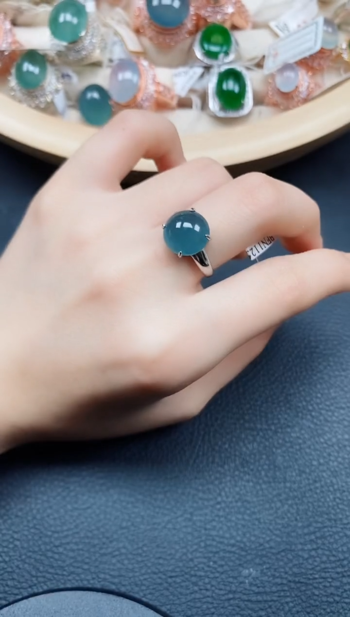 【闪购商品】翡翠戒指银S925镶嵌翡翠